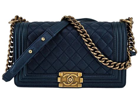 chanel boy bag navy blue caviar|Chanel Boy Bag Collection .